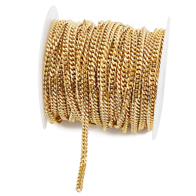 Wholesale 5.5mm Six Sided Grinding Chain 18k Hip Hop Necklace