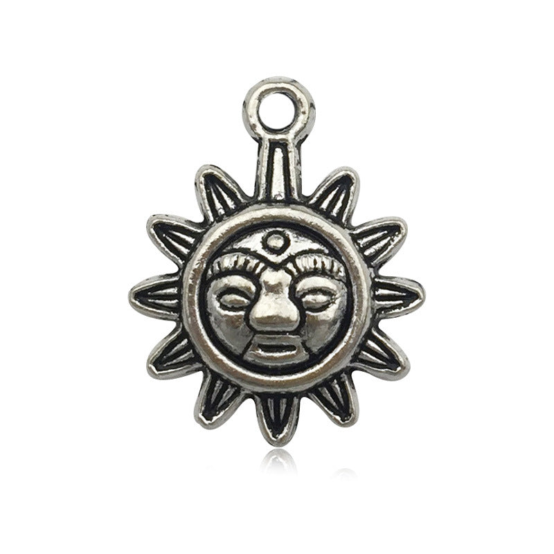 Wholesale Alloy Vintage Tibetan Silver Sun Moon DIY Necklace Bracelet Pendant