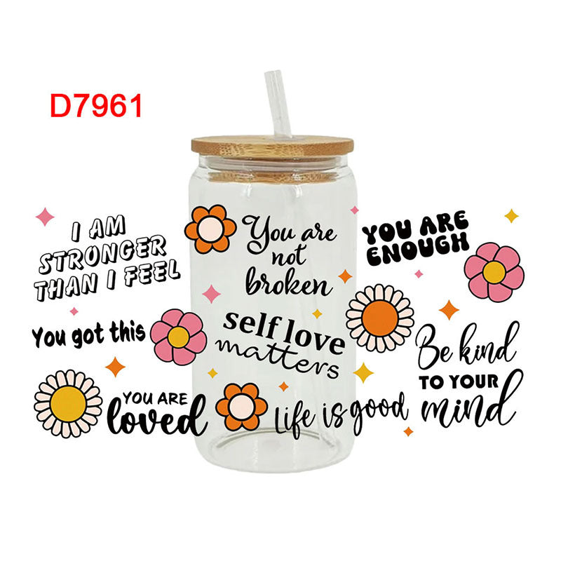 Wholesale Mother's Day English Sentence Series 16oz Cup UV DTF Wraps