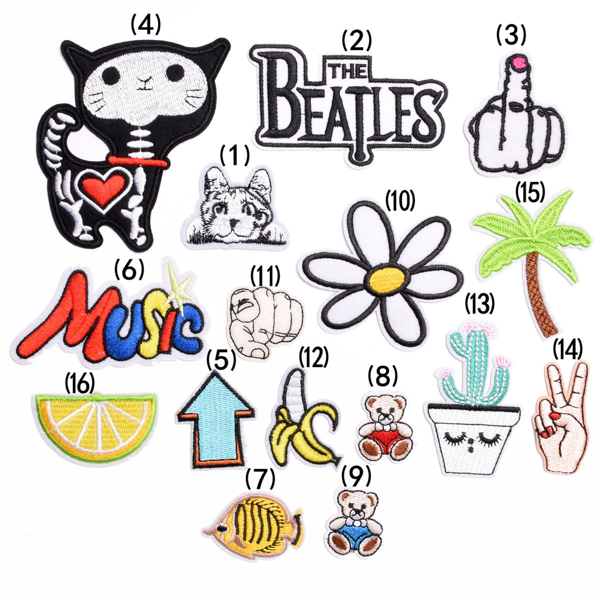Wholesale Stylish Cartoon Embroidered Patches Floral Banana Letter Designs For Coats Decorative Craft Supply Gift