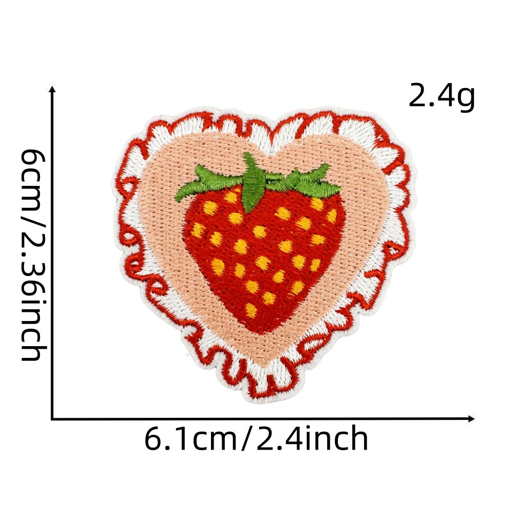 Wholesale Cute Pink Strawberry Cloth Patch Bear Ice Cream Embroidery DIY Patches