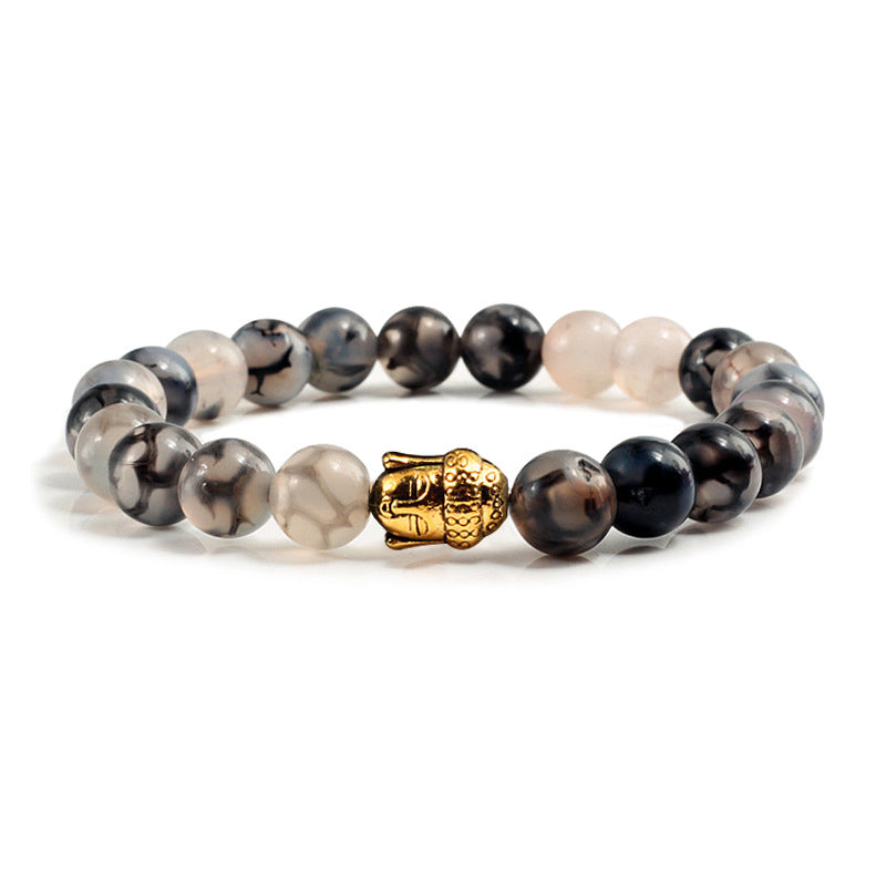 Wholesale elastic line beaded black dragon pattern bracelet alloy