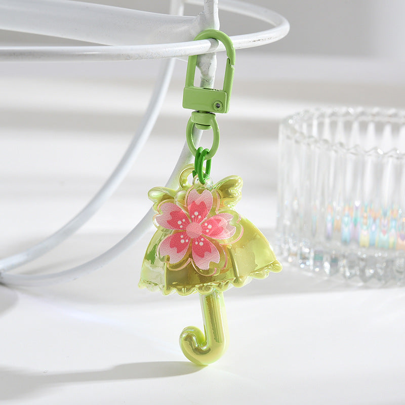 Wholesale Acrylic Electroplating UV Bright Love Umbrella Key Chain