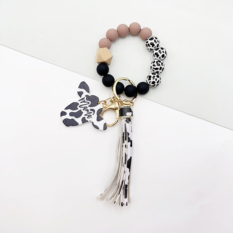 Wholesale Dairy Cow Grain Wood Beads Wood Chip Cow Head Western Style