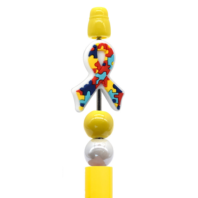 Wholesale Random  100pcs/pack  Autism Series Multicolor Beaded Pens Focus Beads