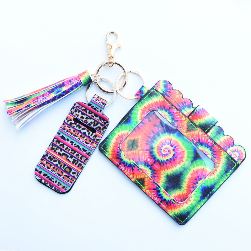 Wholesale Leopard Print Sunflower Lipstick Case Card Holder Keychain