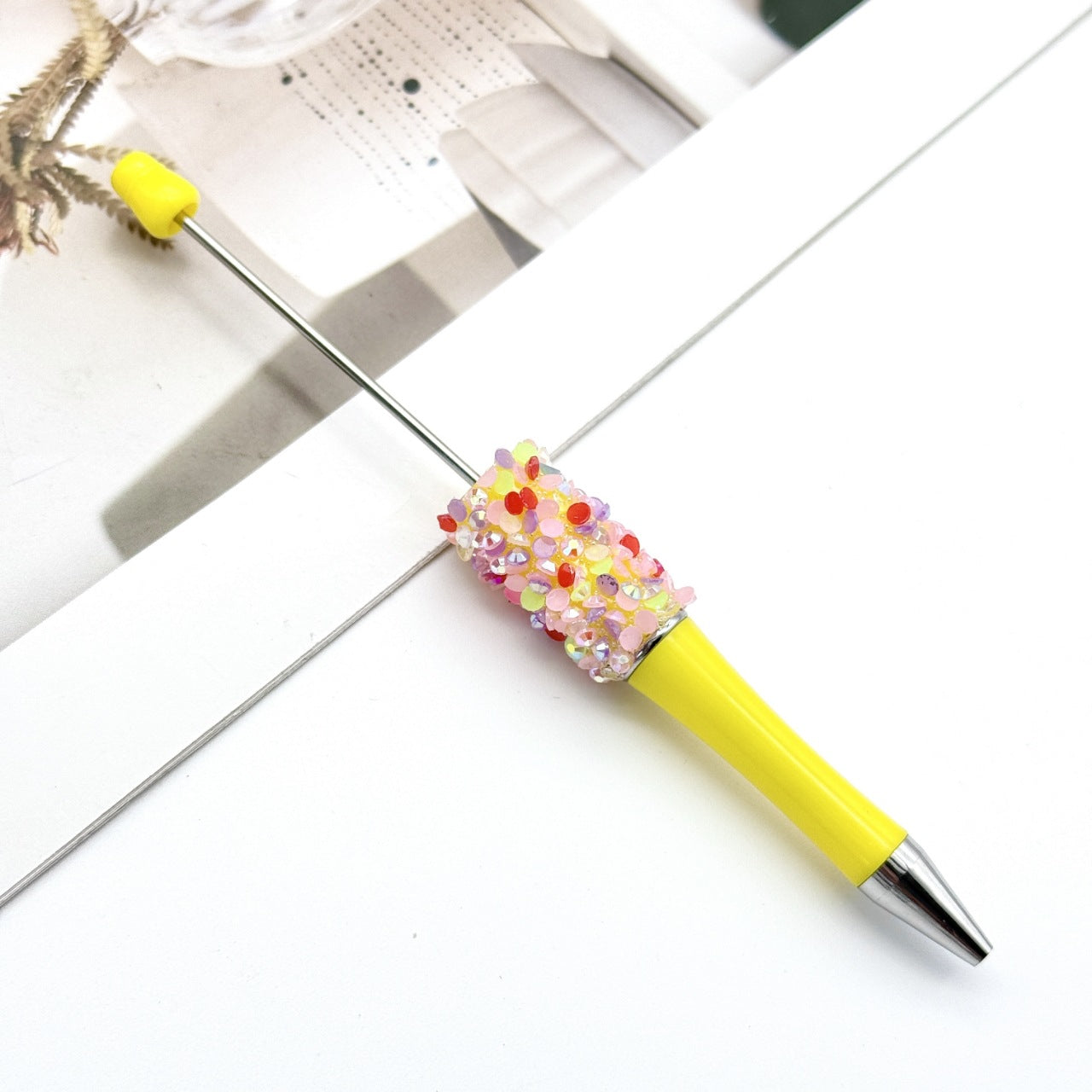 Wholesale DIY Sequin Bead Pen Colorful Resin Ballpoint Pen
