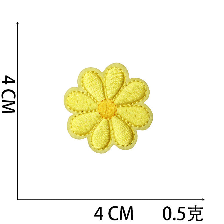 Wholesale Tulip Floral Embroidered Patch Iron On Peony Applique DIY Clothing Bag Decorative Craft Supply