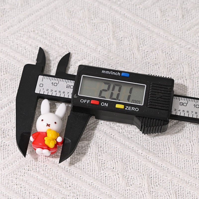 Wholesale 10pcs Cute 3D Little Rabbit Through-Hole Rubber Focal Beads