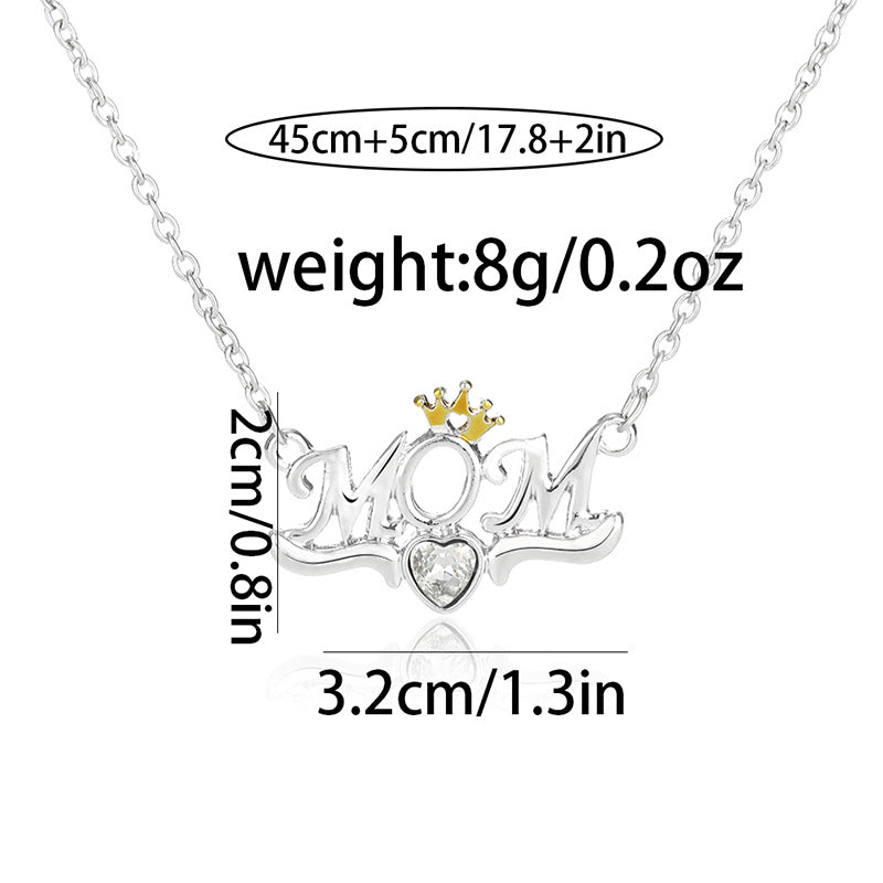 Wholesale Mother and daughter moon heart shape clavicle necklace
