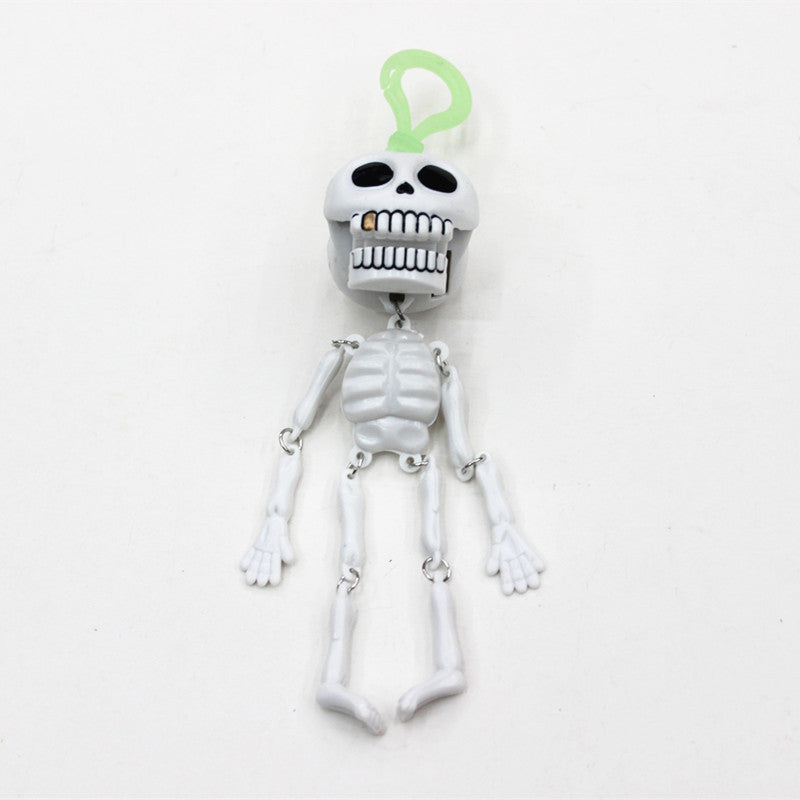 Wholesale Pull Cable Luminous Skull Head Changed Benzene Keychains
