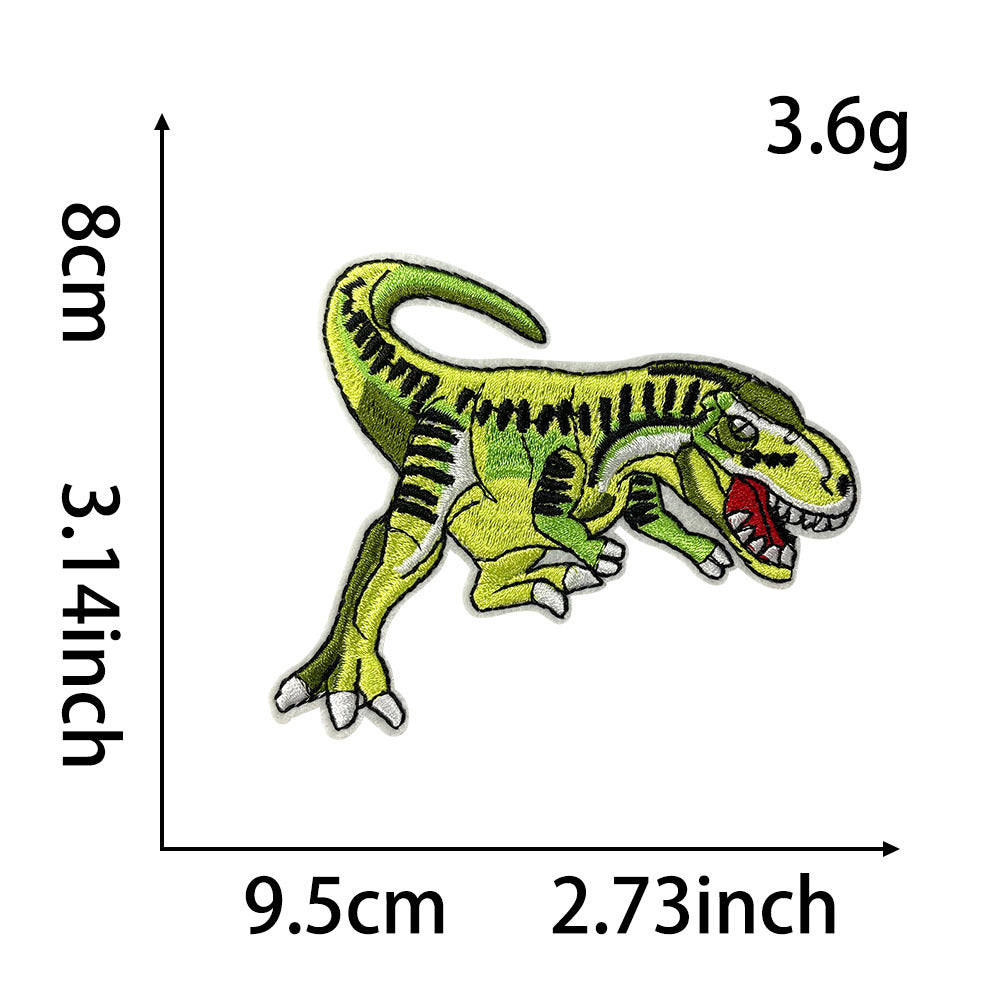Wholesale Cartoon Dinosaur Decorative Embroidered Patches For Clothing DIY Iron On Craft Supply