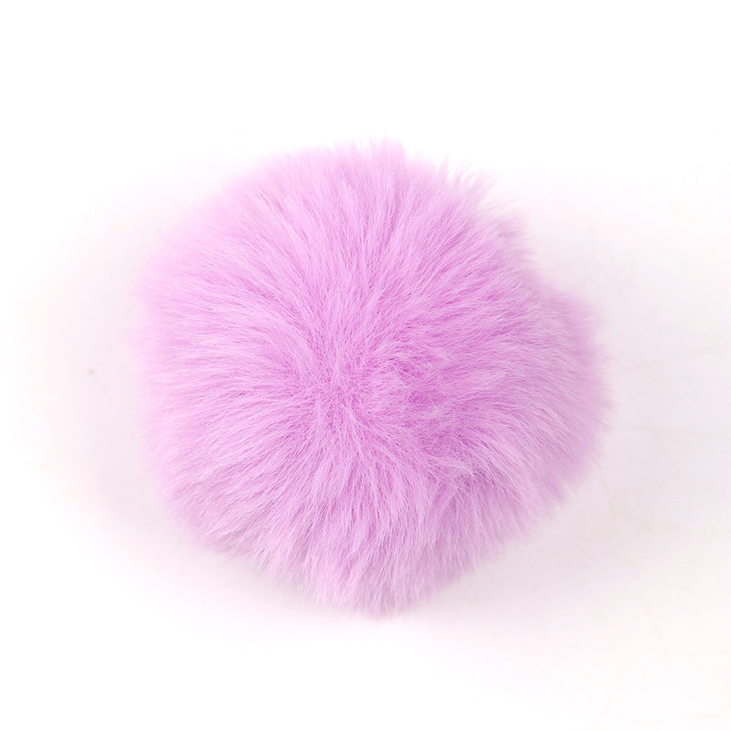 Wholesale 4cm 5pcs Fur Ball Color Faux Plush Pendant DIY Keychain