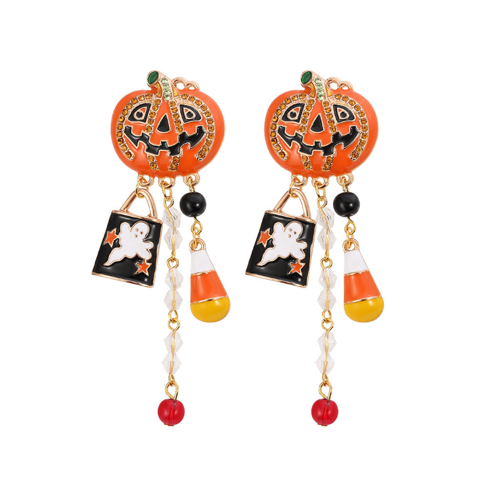 Wholesale 2PCS Halloween Pumpkin Head Ghost Spider Alloy Bracelet