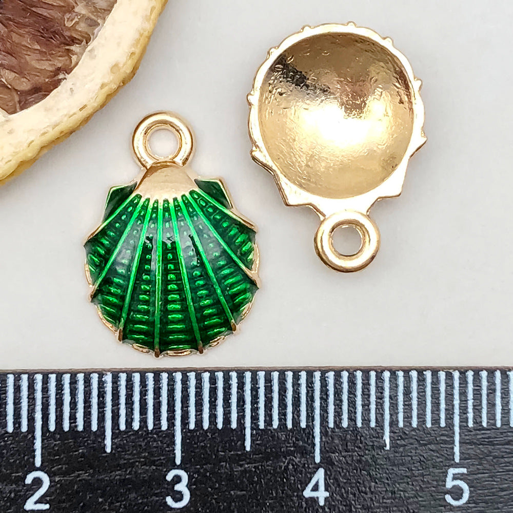 Wholesale 1 New Colored Drip Oil Alloy Simulation Shell Starfish Series DIY Pendant