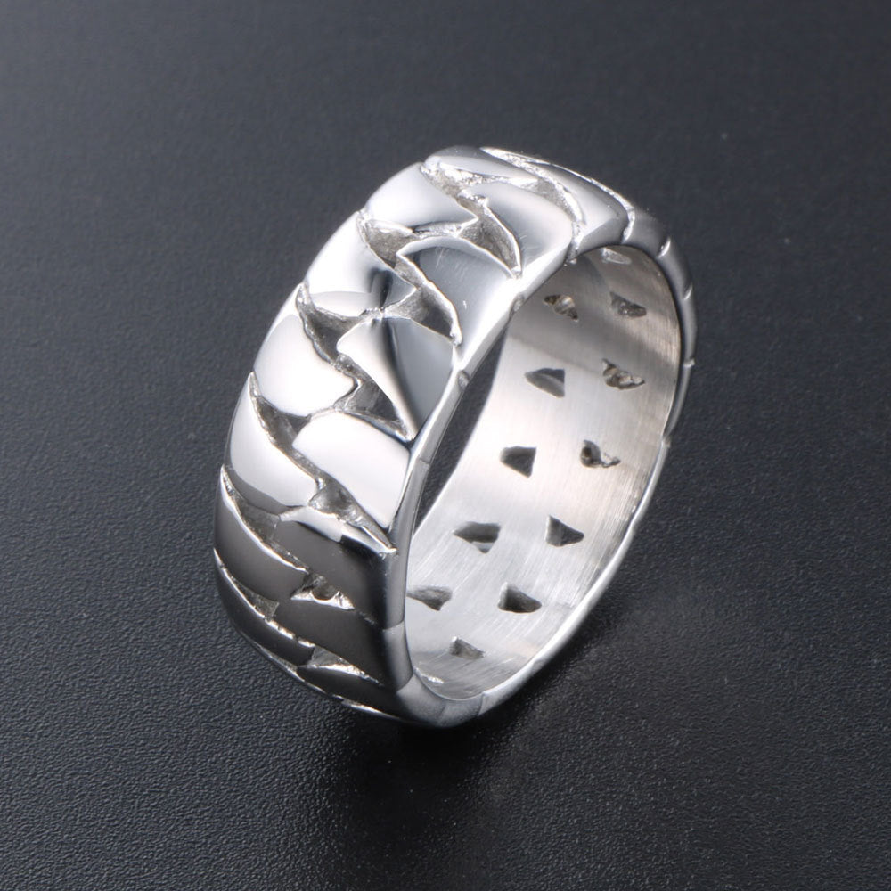 Wholesale Hollow Titanium Steel Men's Rings