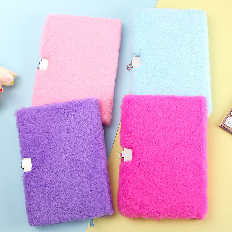 Wholesale 10pcs Love Sequin Plush Creative Notebook with Lock