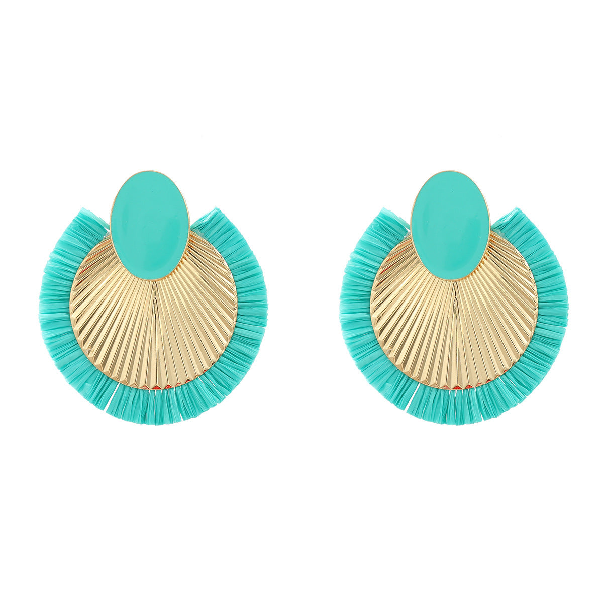 Wholesale Bohemian Raffia Alloy Earrings