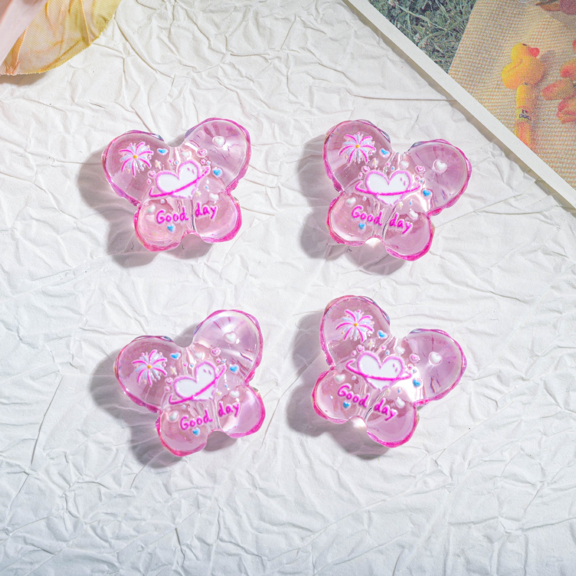 Wholesale 10pcs Creative Cartoon Butterfly Through-Hole Beads OLY Exclusive