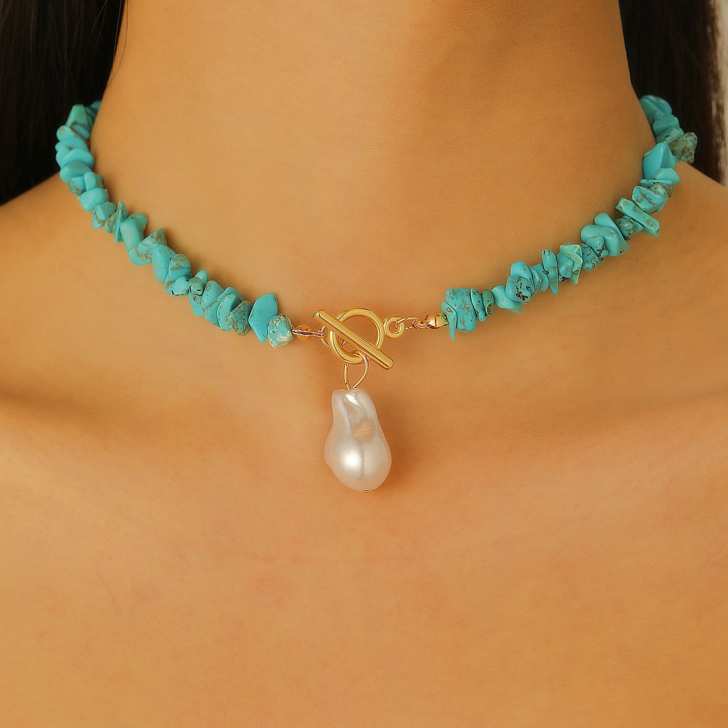 Wholesale Stylish Bohemian Evil Eye Turquoise Beaded Necklace For Women Jewelry Accessory