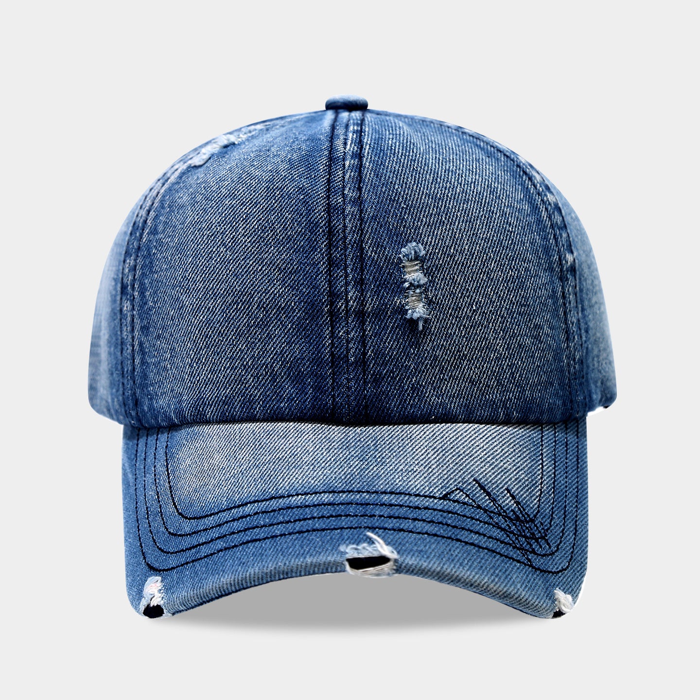 Wholesale Denim Baseball Cap for Women,  New Fashion Retro Washed Distressed Baseball Cap,  Sun Hat for All Seasons