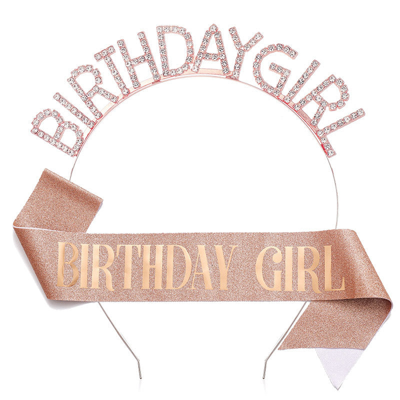 Wholesale BIRTHDAY Party Glitter Colorful Shoulder Belt Ceremony Belt Crown