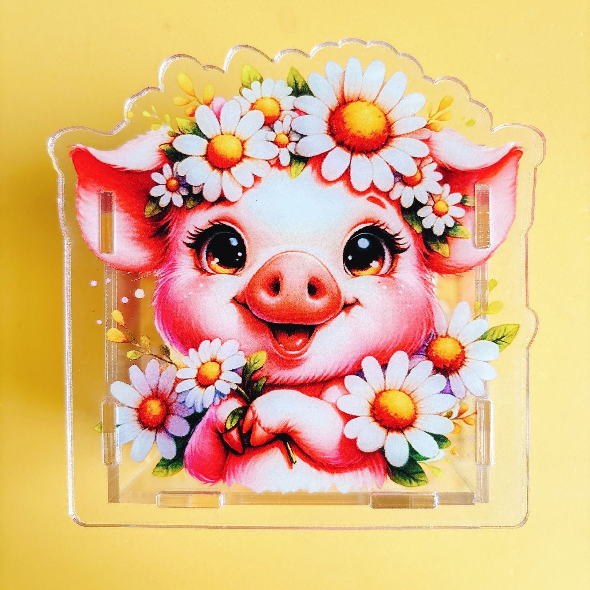 Wholesale Cute cat dog and cow animal acrylic pen holder OLY Exclusive
