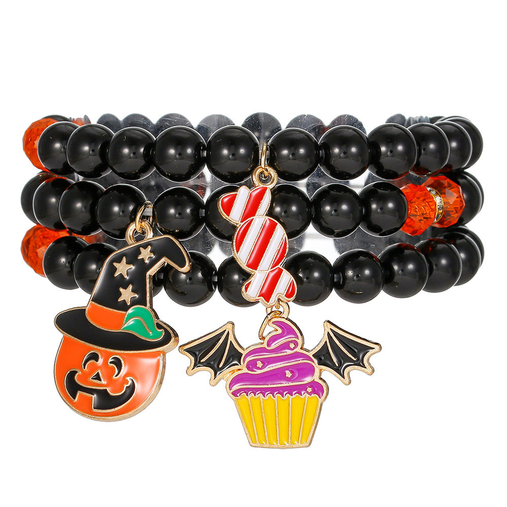 Wholesale  Bracelet Beaded Funny  Bat Pendant Ghost Festival Ghost Bracelet