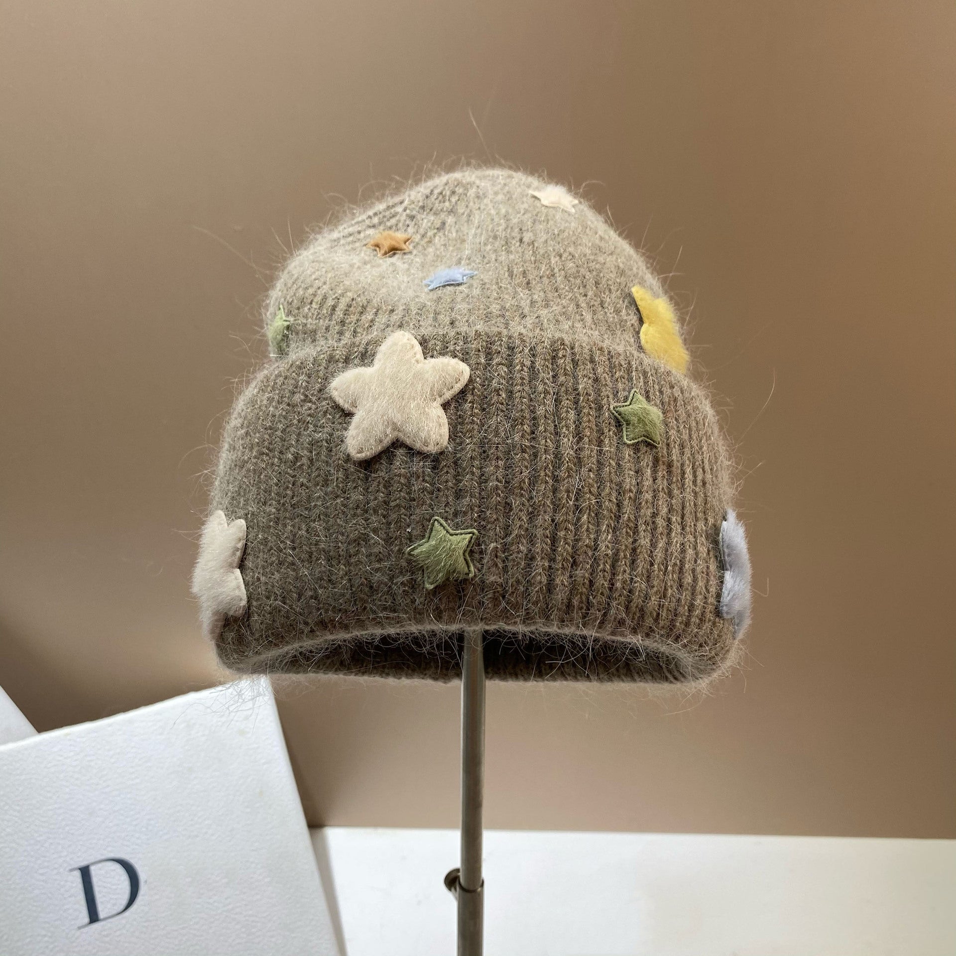 Wholesale Autumn and Winter Rabbit Fur Cute Star Knitted Hat