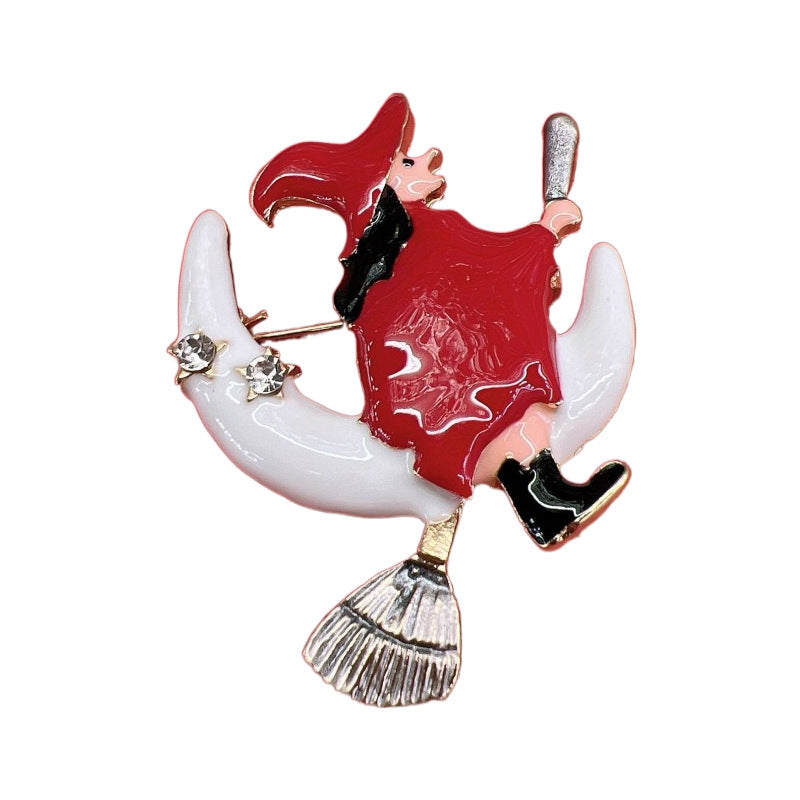 Wholesale Decorative Diamond Penguin Brooch Red Hat Christmas Snowflake Bell Jewelry Accessory