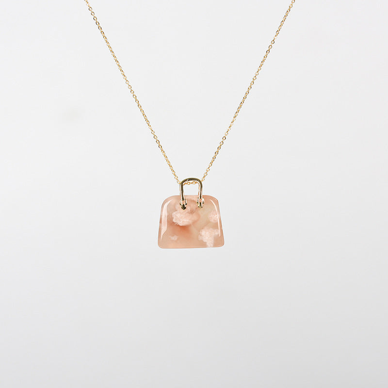 Wholesale Natural Crystal Raw Stone Shoe-shaped Colorful Fluorite Necklace