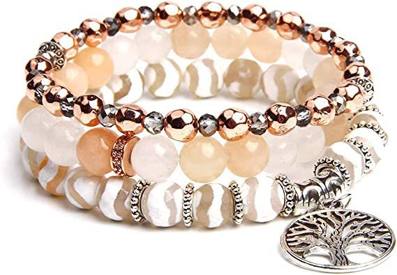 Wholesale Tree of Life Bracelet Turquoise Jasper Agate Gemstone Beaded Bracelet