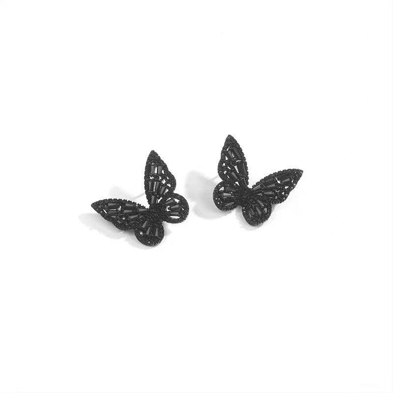 Wholesale S925 Silver Needle Three-dimensional Butterfly Electroplating Earrings