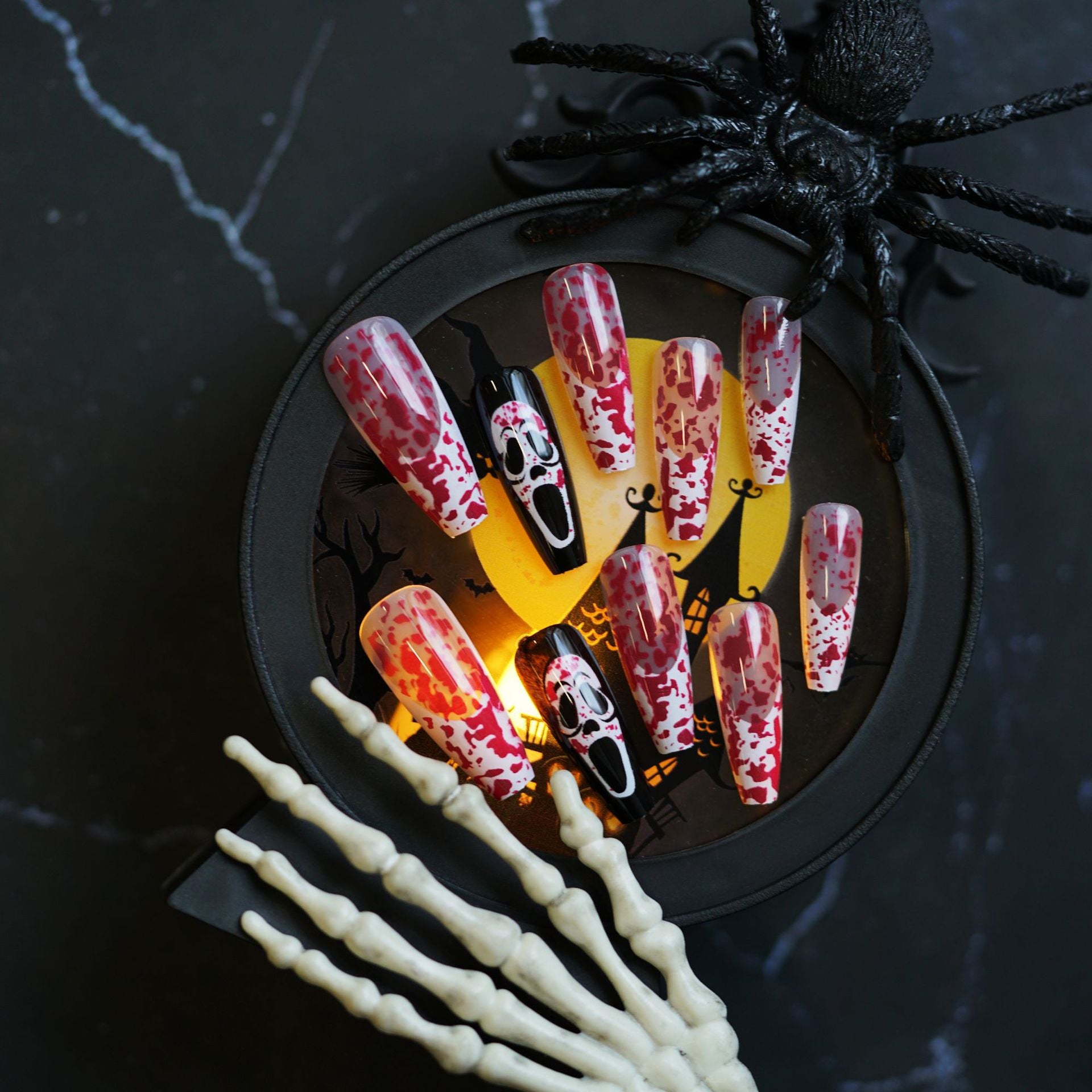 Wholesale  bloody long T fake nail tips wear nail tips