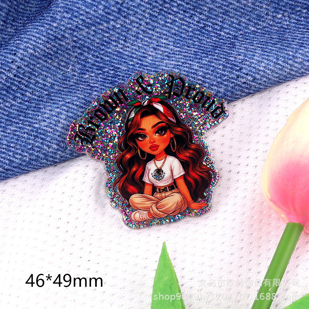 Wholesale 10pcs/ pack Cute Cartoon Character Animal Ornaments Acrylic Pins Cute DIY Accessories