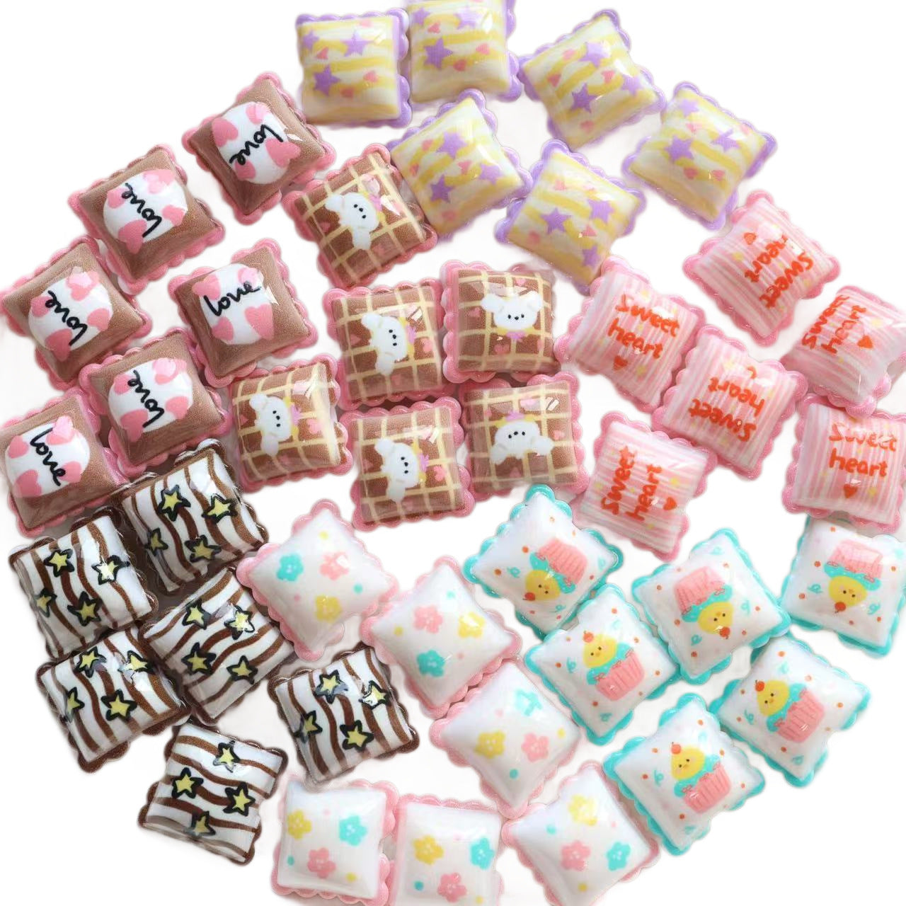 Wholesale 10pcs Double-sided printed cartoon cute style pillow beads