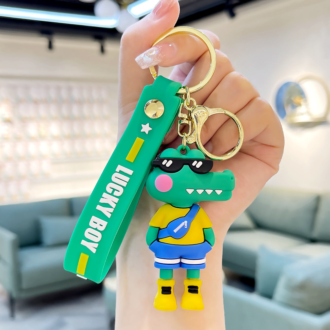 Wholesale New PVC Cool Crocodile Keychain