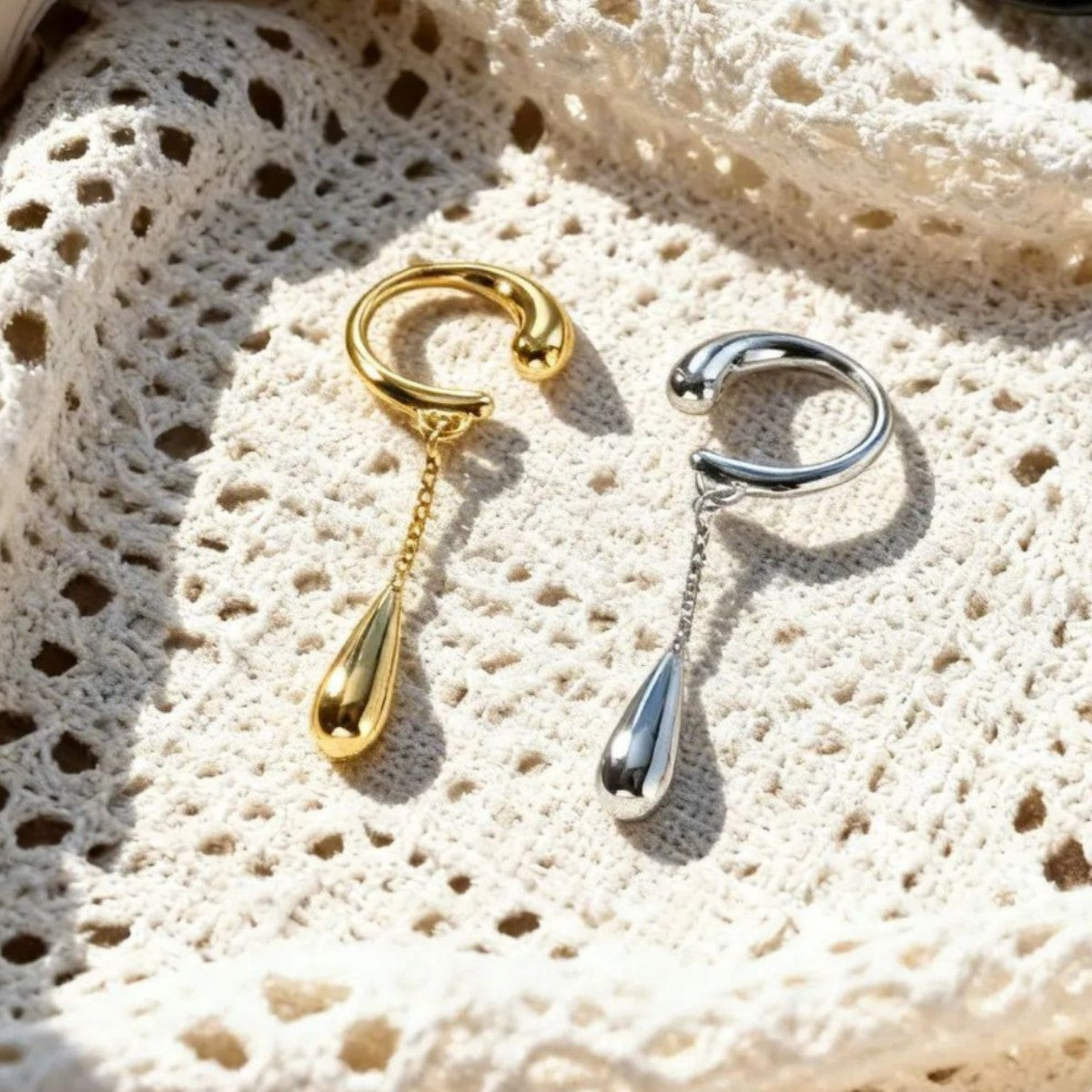 Wholesale Trendy Silver Tassel Ear Cuff Clip Fashion Jewelry Accessory Zinc Alloy Boutique Gift
