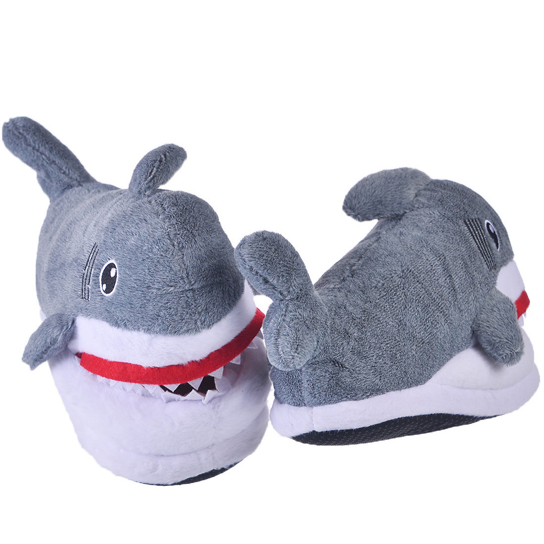 Wholesale Winter Shark Indoor Couple Platform Plush Cotton Slippers