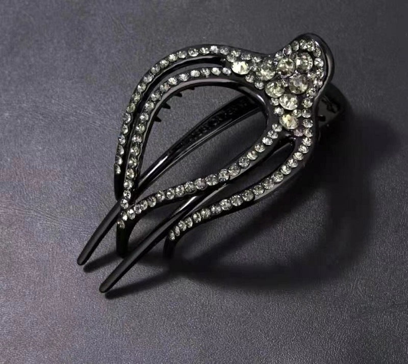 Wholesale Large Rhinestone Hair Clip with Three Teeth