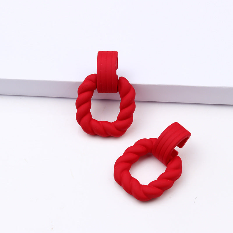 Wholesale Square Semi-circular Splicing Acrylic Earrings