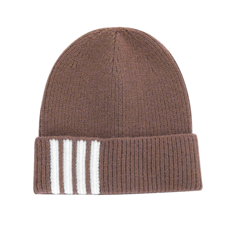 Wholesale Knitted Hat Simple Striped Woolen Hat