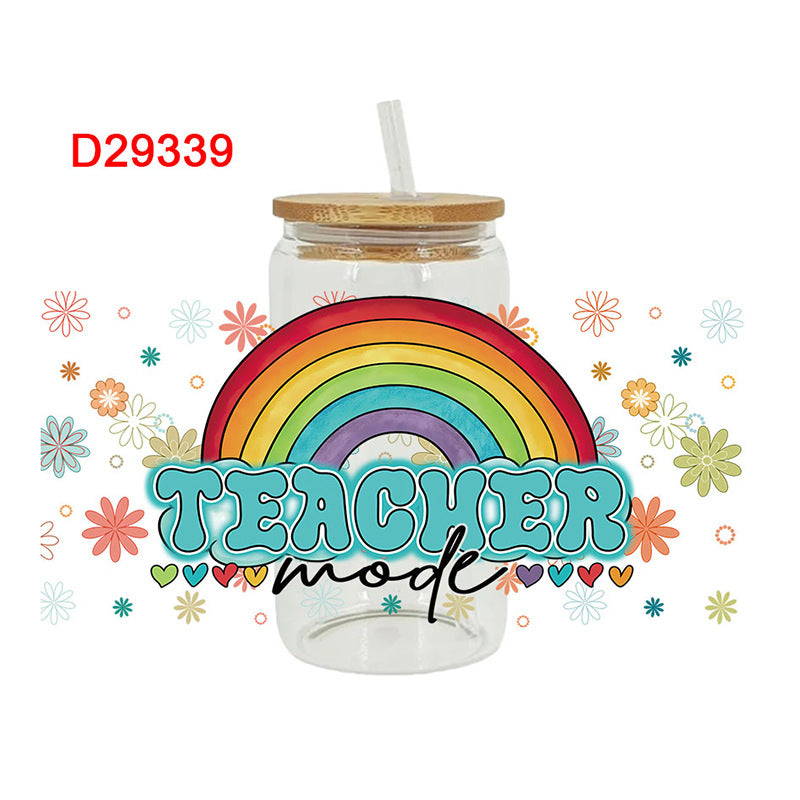 Wholesale Rainbow Cloud Cartoon for Teacher's Day 16oz Cup UV DTF Wraps