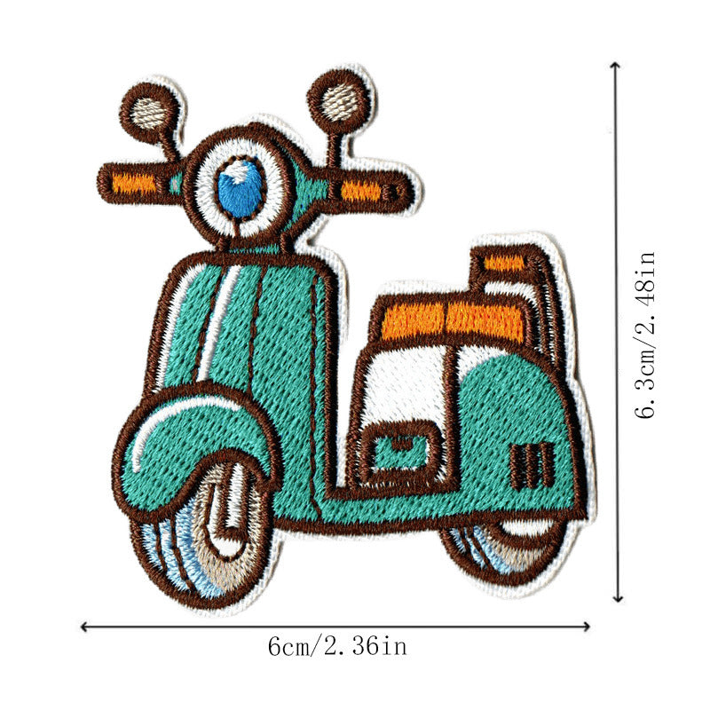 Wholesale Trendy Embroidered Cartoon Vehicle Patch Set 9 Pack Hat Clothing Decorative Appliques DIY Craft Gift