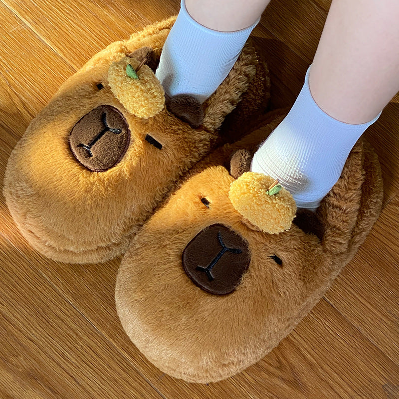 Wholesale Doll Capybara Slippers Winter Home Slippers