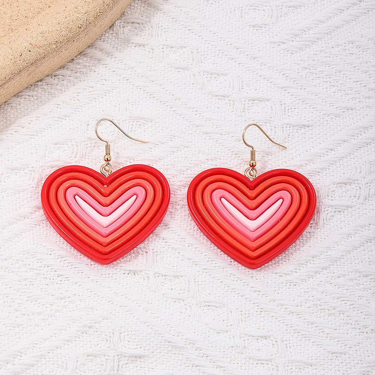 Wholesale Acrylic Gradient Heart Earrings