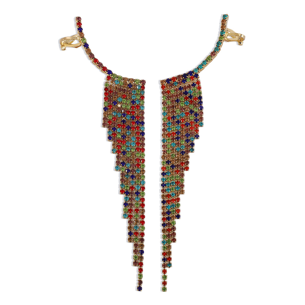 Wholesale Alloy Rhinestone Tassel Earrings