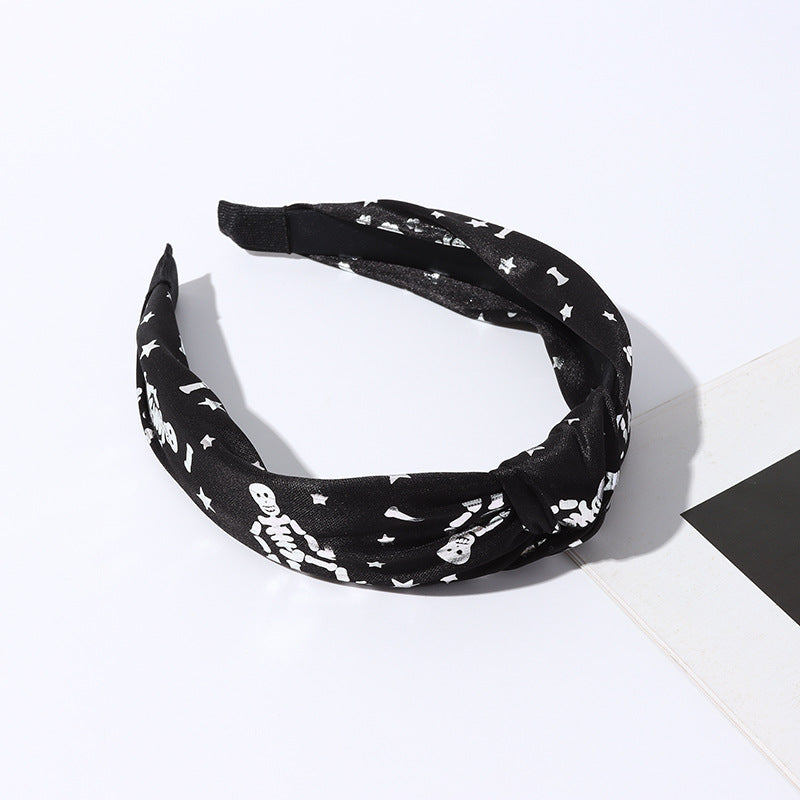 Wholesale Skull Halloween High Skull Knot Fabric Polyester Headband