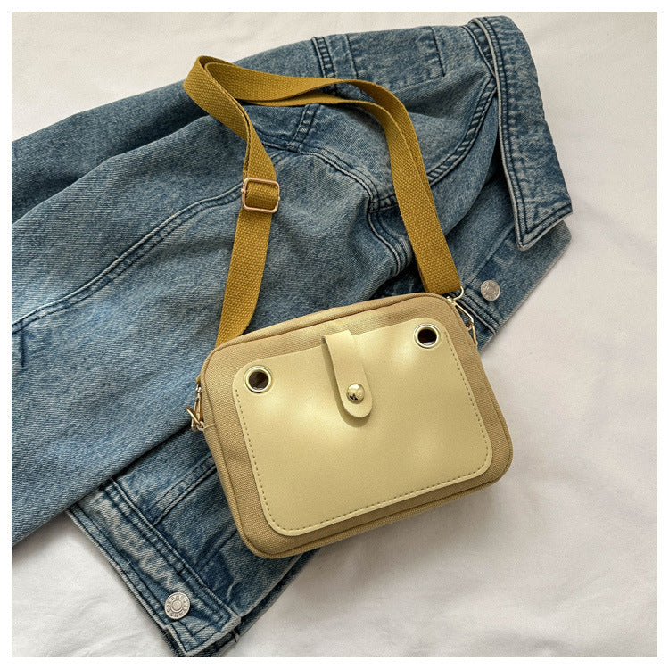 Wholesale Contrasting Color Cute Simple Canvas Shoulder Bag