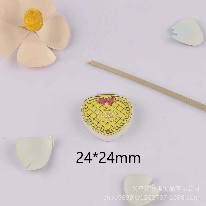 Wholesale 10pcs Cartoon print transparent acrylic beads OLY Exclusive